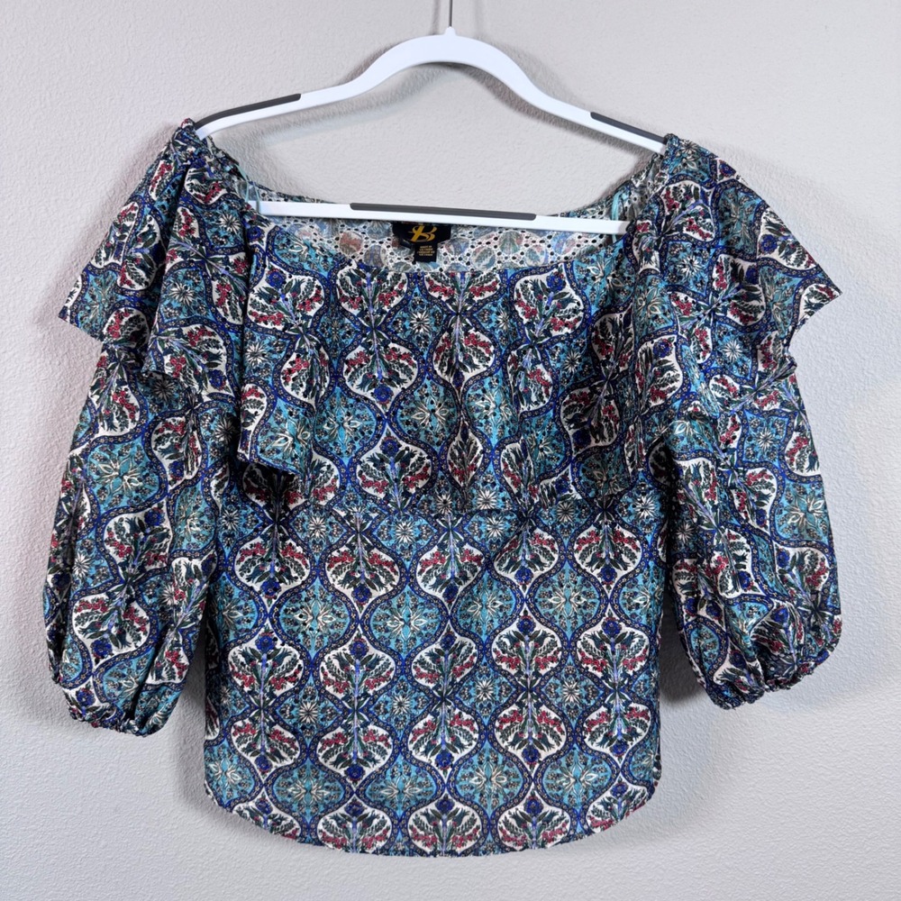 Anthropologie Sachin + Babi Musette Top Balloon Sleeve Floral Eyelet Peasant XS